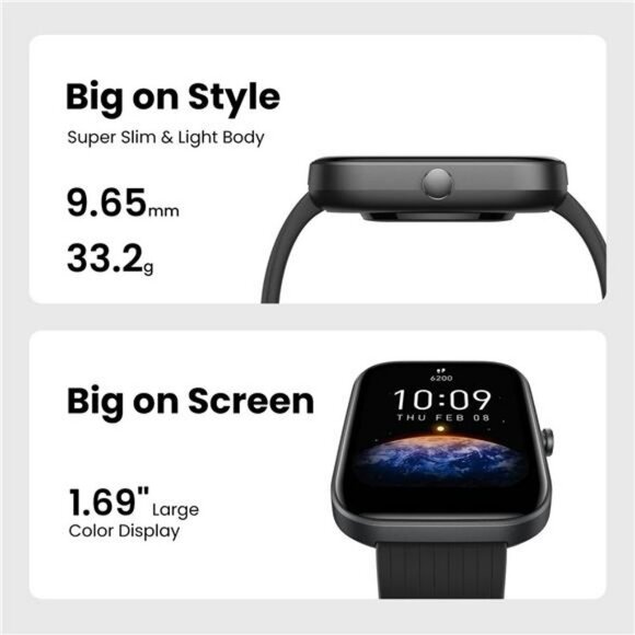 Smart Watch for Android iPhone, Health Fitness Tracker with 1.69" (Black) Men - Picture 3 of 6